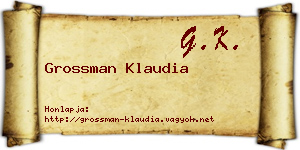 Grossman Klaudia névjegykártya